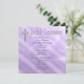 Invitation Première communion sainte violette (Debout devant)