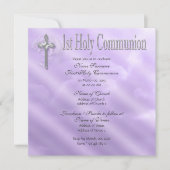 Invitation Première communion sainte violette (Devant)