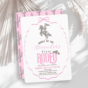 Invitation Première Cowgirl de Rodéo Arc Rose 1er Anniversair
