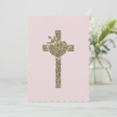 Invitation Première Croix de la Communion avec la colombe et (Debout devant)