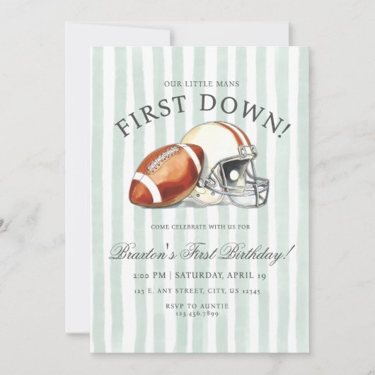 Invitation Première Evite d'anniversaire en bas, Editable Foo (Devant)