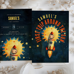 Invitation Première explosion d'anniversaire cosmique : Space