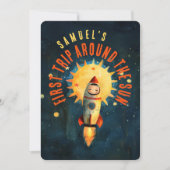 Invitation Première explosion d'anniversaire cosmique : Space (Devant)