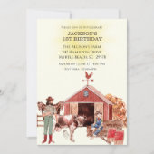 Invitation Première ferme d'anniversaire Animaux de ferme Inv (Devant)