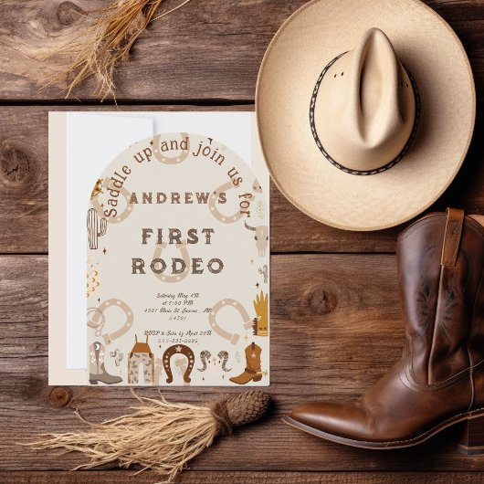 Invitation Première ferrure de rodéo de style Country