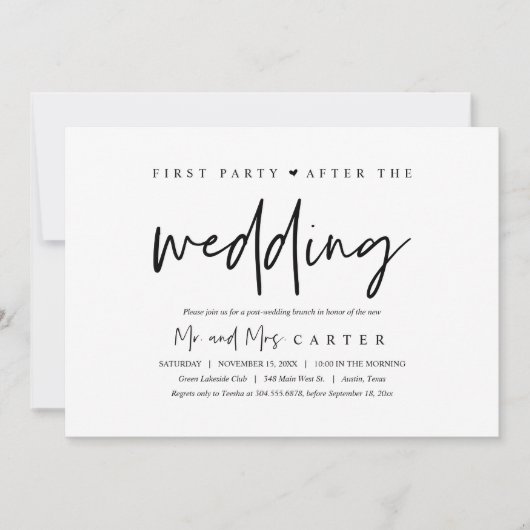 Invitation Première fête après le mariage  (Devant)