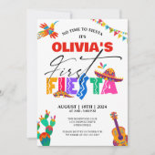 Invitation Première Fête - Colorée mexicaine 1er anniversaire (Devant)
