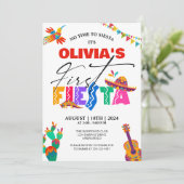 Invitation Première Fête - Colorée mexicaine 1er anniversaire (Debout devant)
