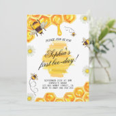 Invitation Première fête d'abeilles Miel d'abeilles Première  (Debout devant)