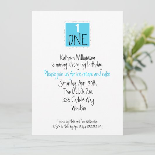 Invitation Première fête d'anniversaire (Debout devant)