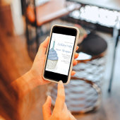 Invitation Première fête d'anniversaire Cute Blue Boy Cupcake