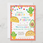 Invitation Première fête d'anniversaire de fêtes avec taco (Devant)