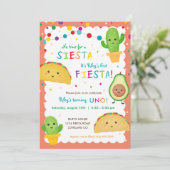 Invitation Première fête d'anniversaire de fêtes avec taco (Debout devant)