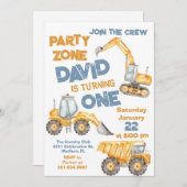 Invitation Première fête d'anniversaire de la construction (Devant / Derrière)