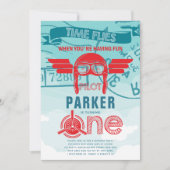 Invitation Première fête d'anniversaire de l'avion (Devant)