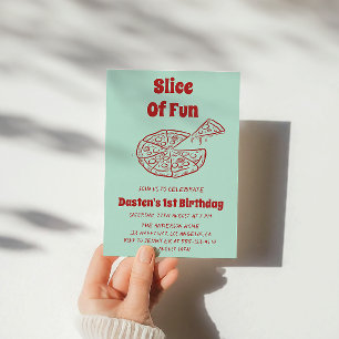Invitation Première fête d'anniversaire de Red Slice of Fun P