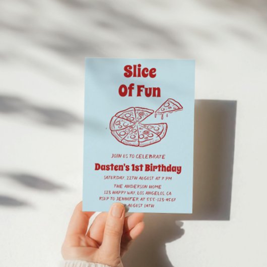 Invitation Première fête d'anniversaire de Red Slice of Fun P
