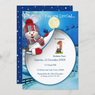 Invitation Première fête d'anniversaire de vacances d'hiver