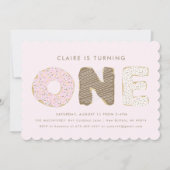 Invitation Première fête d'anniversaire Donut Thème Invitatio (Devant)