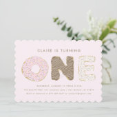 Invitation Première fête d'anniversaire Donut Thème Invitatio (Debout devant)