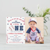 Invitation Première fête d'anniversaire du baseball (Debout devant)