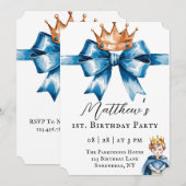 Invitation Première fête d'anniversaire du Petit Prince Boy (Devant / Derrière)