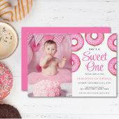 Invitation Première fête d'anniversaire Photo Sweet One Donut