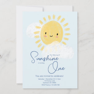 Invitation Première fête d'anniversaire Ray of Sunshine Cute 