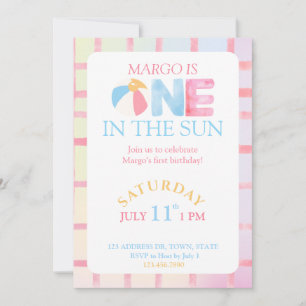 Invitation Première fête d'anniversaire sous le soleil