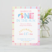 Invitation Première fête d'anniversaire sous le soleil (Debout devant)