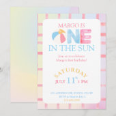Invitation Première fête d'anniversaire sous le soleil (Devant / Derrière)