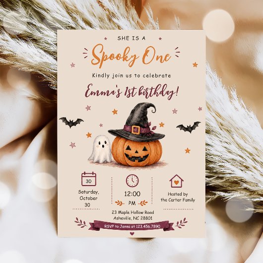 Invitation Première fête d'anniversaire Spooky One