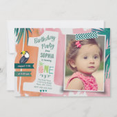 Invitation Première fête d'anniversaire Tropic Jungle Invitat (Devant)