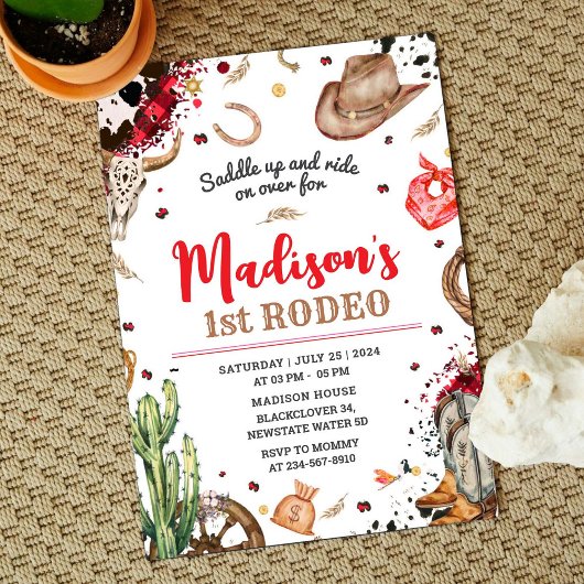 Invitation Première Fête de Cow-boy de Rodéo