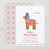 Invitation Première Fête de la fille Anniversaire Piñata Invi (Devant / Derrière)