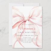 Invitation Première fête de la fille aux pieds roses (Devant)