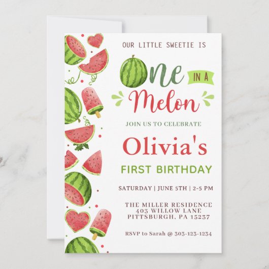 Invitation Première fête de la pastèque (Devant)