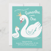 Invitation Première fête de naissance de Swans Cute (Devant)