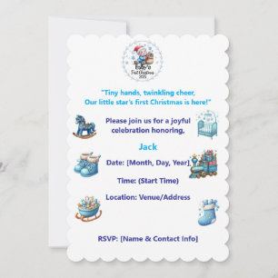 Invitation - Première fête de Noël du bébé Invitat