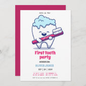 Invitation Première fête des dents (Devant / Derrière)