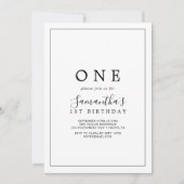 Invitation Première fête minimaliste (Devant)