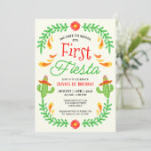 Invitation Première Fiesta - Cute Cactus Fille 1er anniversai (Debout devant)