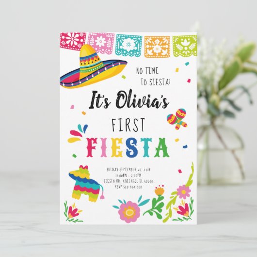 Invitation Première Fiesta, Pas le temps de faire la sieste (Debout devant)