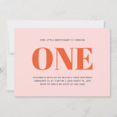 Invitation Première Fille Anniversaire Moderne Pastel Rose (Devant)