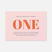 Invitation Première Fille Anniversaire Moderne Pastel Rose