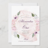 Invitation Première Fille d'anniversaire Jolie rose Roses (Devant)