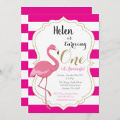 Invitation Première fille d'invitation d'anniversaire de (Devant / Derrière)