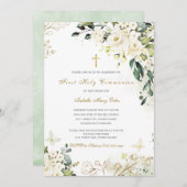 Invitation Première Fille d'invitation de la Communion (Devant / Derrière)