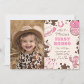 Invitation Première fille Rodéo 1ère fête d'anniversaire phot (Devant)