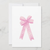 Invitation Première Filles de la Bow rose modifiable Invitati (Dos)